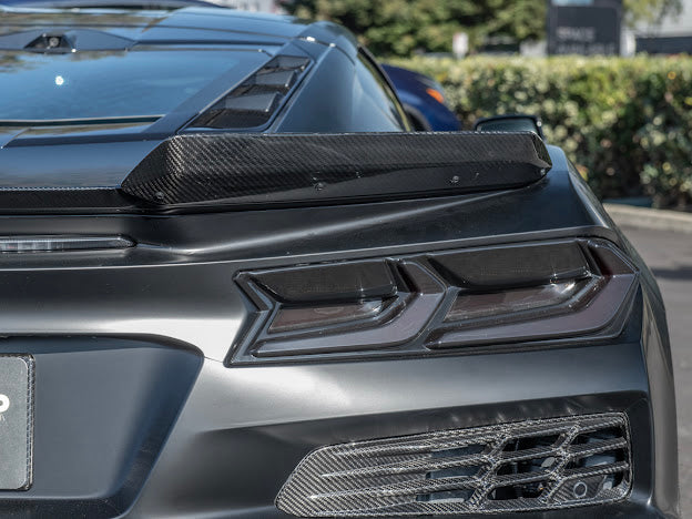 2023-Up CORVETTE C8 Z06 / E-RAY | CARBON FIBER REAR SPOILER WICKER BILL EXTENSION